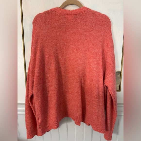 H&M Basics Long Soft Orange Open Cardigan Size Large - Picture 6 of 7